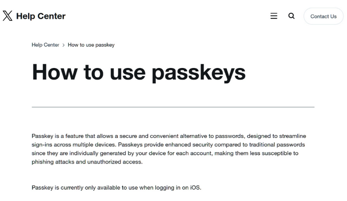 郧西苹果维修店铺分享iOS用户如何通过通行密钥(Passkey)登录 